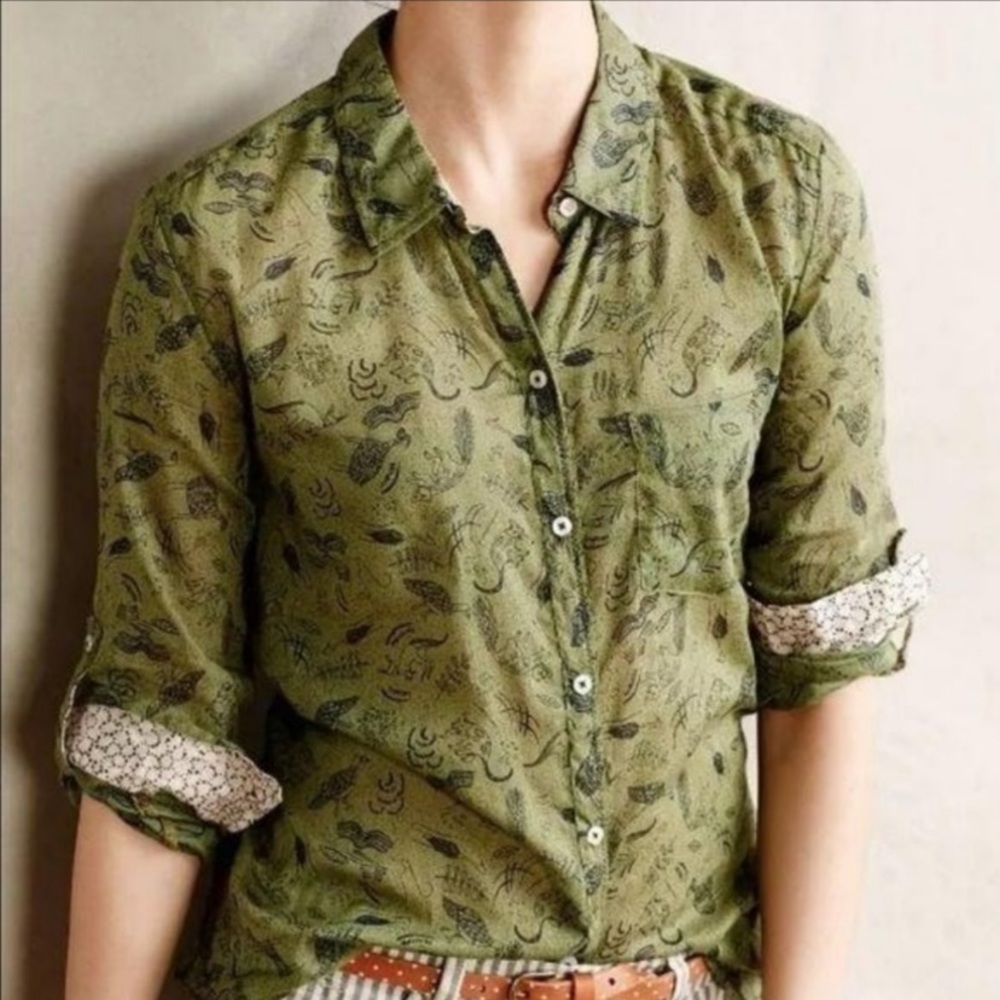 Anthro Holding Horses Arabel Animal Print Blouse